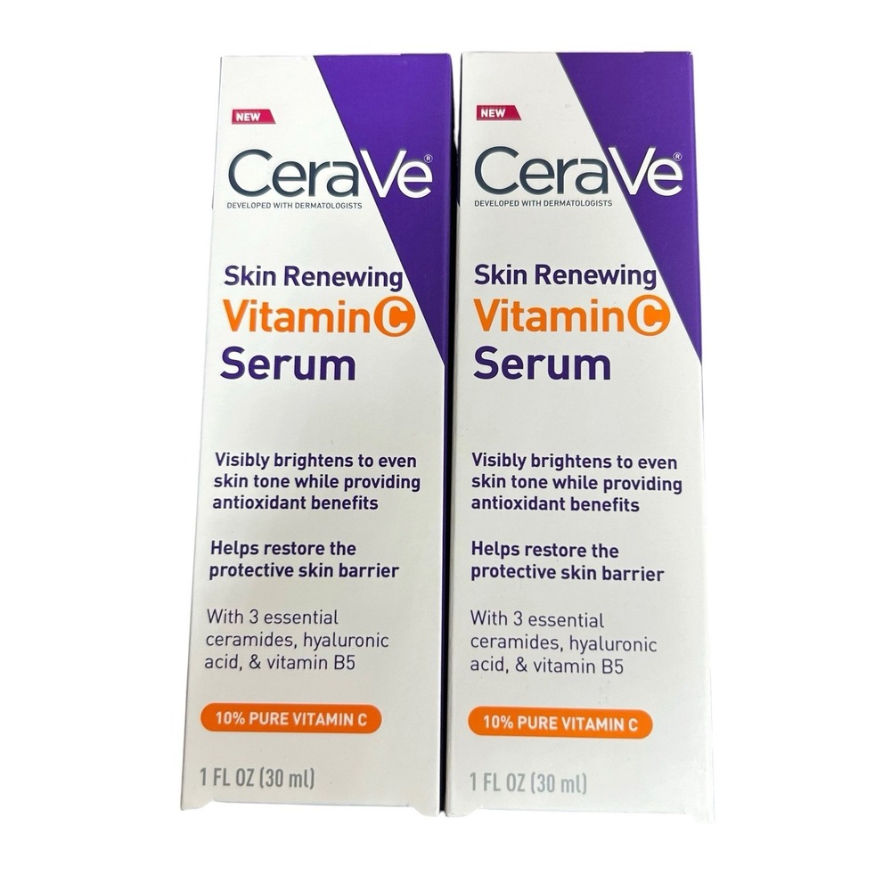 2-Pack CeraVe Skin Renewing Vitamin C Serum with Hyaluronic Acid - 1 FL Oz/30ml